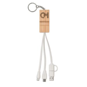 Llaveros personalizados cargador bambú