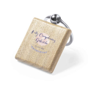 Llavero personalizado rectangular de madera Pelton