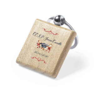 Llavero personalizado rectangular de madera Pelton
